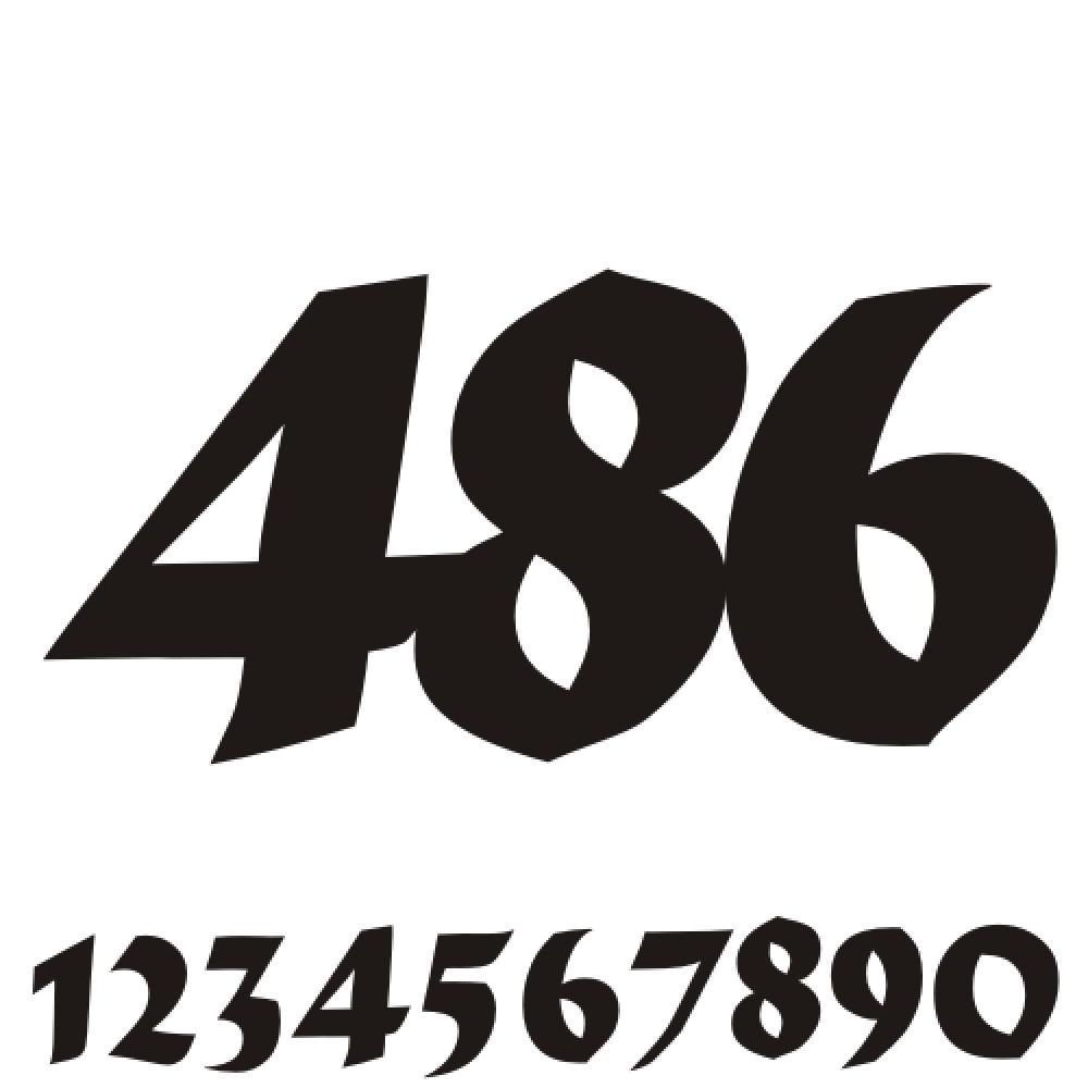 Start Number - Sticker Decal Three Number V4