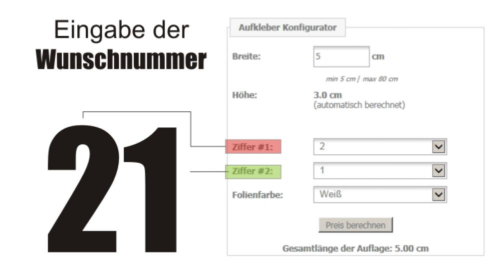 Wunsch Startnummer Aufkleber 2 - Stellig RACE V7