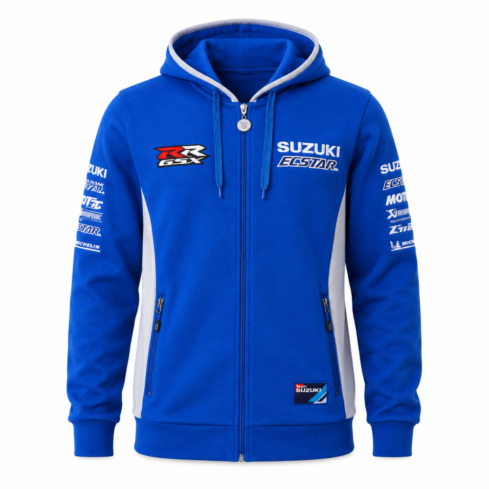 Suzuki Ecstar Team Hoodie – Blau/Grau