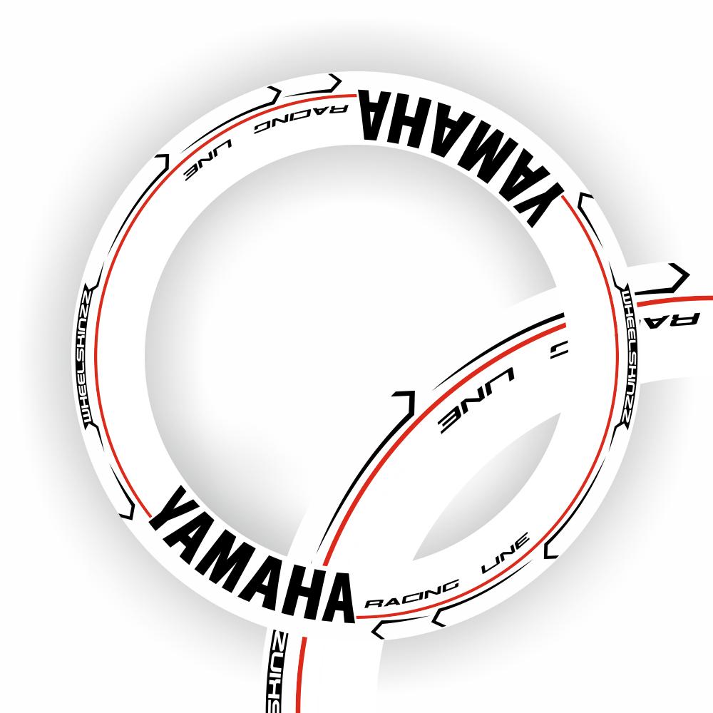 Wheelskinzz® YAMAHA "Racing Line" Weiss/Schwarz/Rot