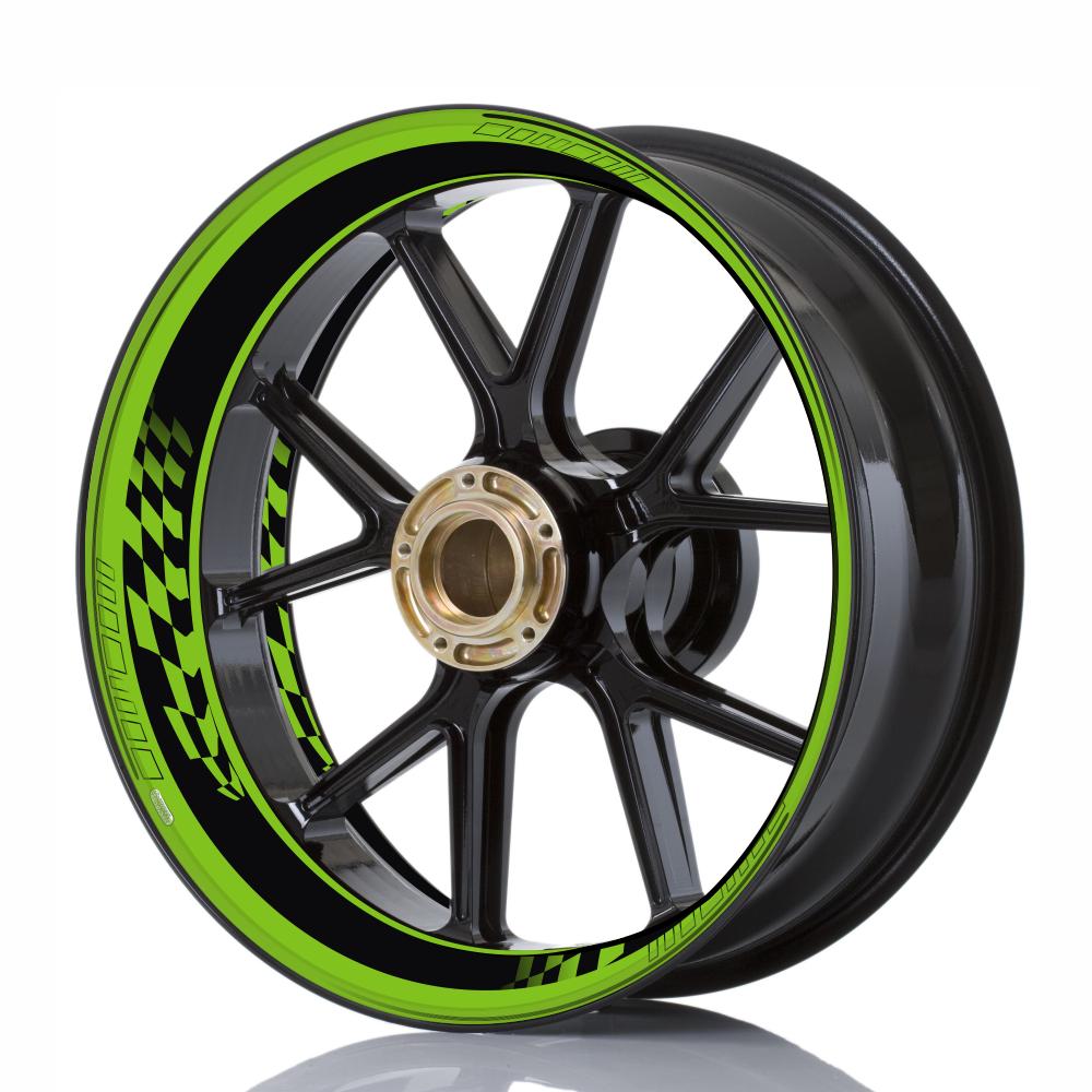 Motorradaufkleber Bikedekore Wheelskinzz Felgenrandaufkleber Gp Style Wheelskinzz Felgendekore Wunschtext Neon