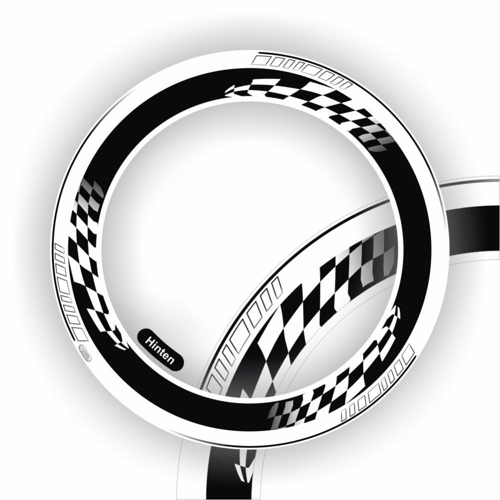 Wheelskinzz® "RACE FLAG" White