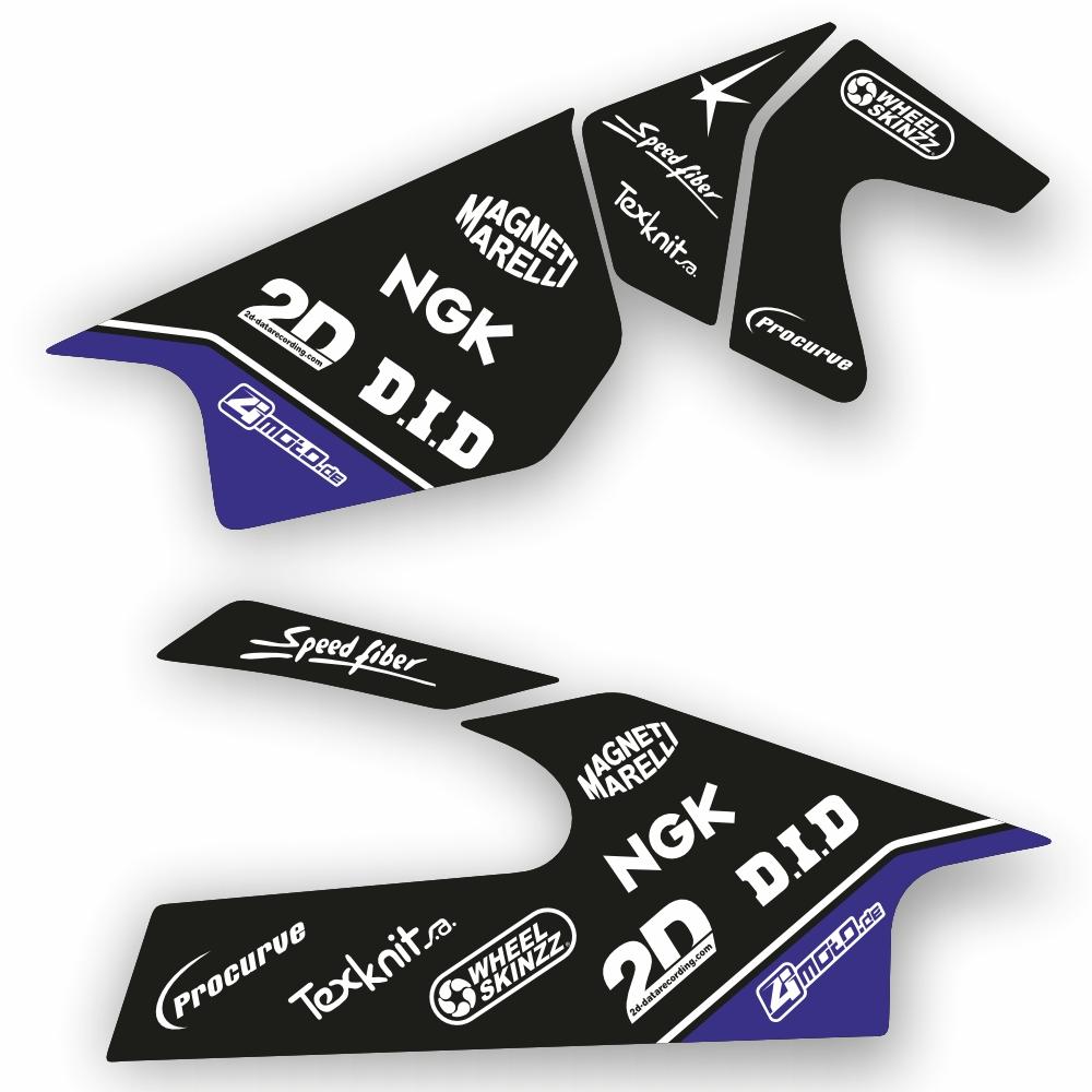 Yamaha R6 (06-24) Schwingenaufkleber Dekor - Schwarz | Blau