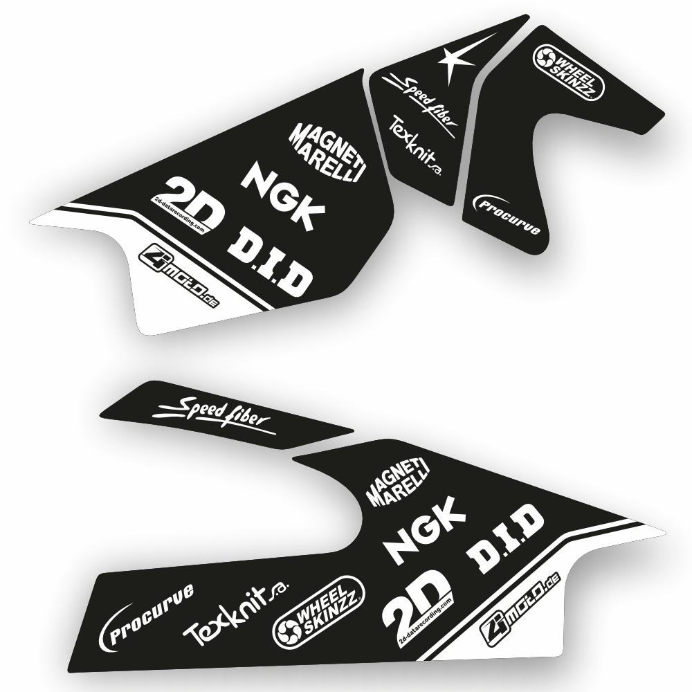 Yamaha R6 (06-24) Schwingenaufkleber Dekor - Schwarz | Weiß