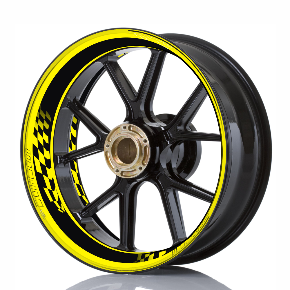 Felgenrandaufkleber GP-Design – Neon Grün, Für 13 Zoll Felgen, Waschstraßenfest, Made In Germany