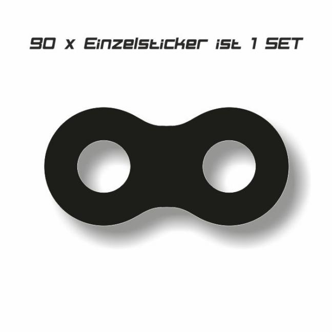 Kettenaufkleber Chainskinzz® reflektierend Weiß