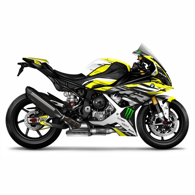 BMW S1000RR (23-24) "RR" Dekor Stickerkit - Weiß | Gelb | Schwarz