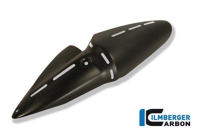 Exhaust heat shield on silencer carbon