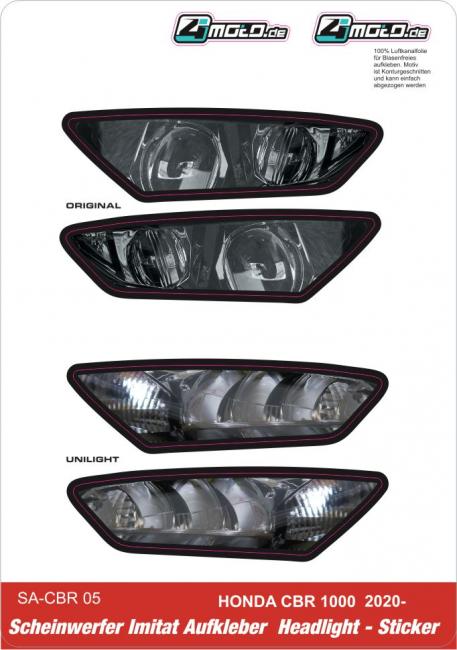 Scheinwerfer Imitat Aufkleber Honda CBR 1000 RR-R ab 2020 Headlight Stickers