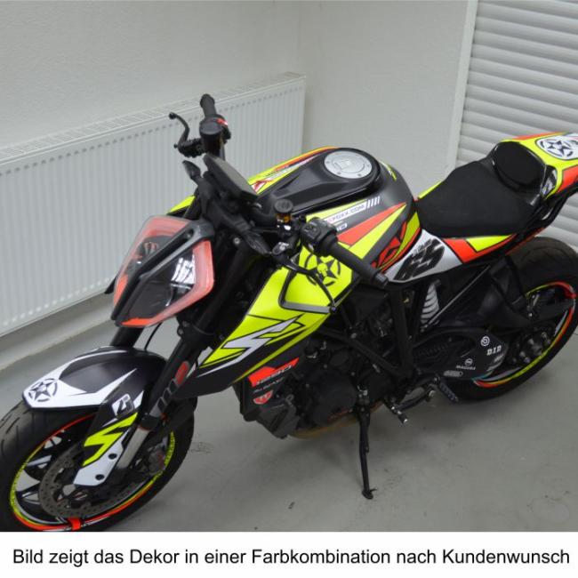 KTM 1290 Superduke R 17- "SPIKE" Dekor Stickerkit Rot/Weiß