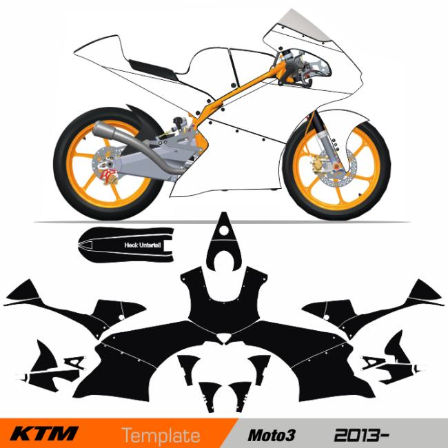 KTM Moto3 250 GPR (13-19) Template Schnittvorlage Cutcontour KTM Moto3 250 GPR (13-19) Template Schnittvorlage Cutcontour