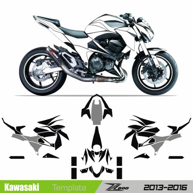 Kawasaki Z800 2013-2016 - Template Schnittvorlage Cutcontour Kawasaki Z800 2013-2016 - Template Schnittvorlage Cutcontour