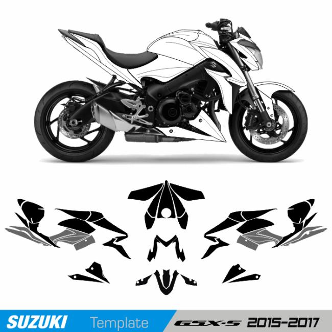 SUZUKI GSX-S 1000 15 -19 Template Schnittvorlage Cutcontour