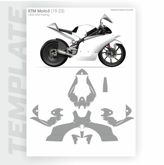 KTM Moto3 250 GPR (19-23) Template Schnittvorlage Cutcontour