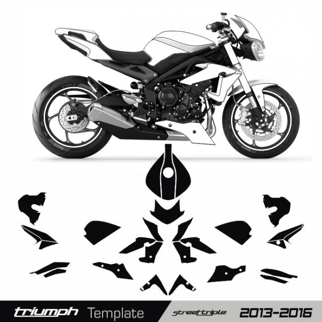 TRIUMPH Streettriple 13 - 16 Template Schnittvorlage Cutcontour