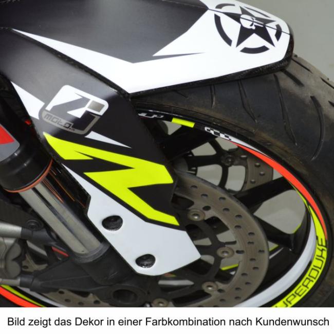 KTM 1290 Superduke R 17- "SPIKE" Dekor Stickerkit Rot/Weiß