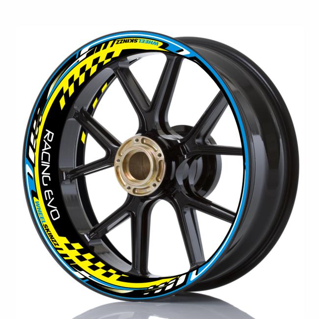 Wheelskinzz® "Racing EVO" Cyan/Gelb/Schwarz Wheelskinzz® "Racing EVO" Cyan/Gelb/Schwarz