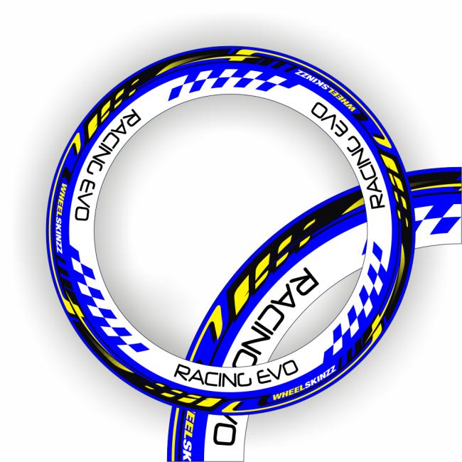 Wheelskinzz® "Racing Evo" Blue/White/Yellow