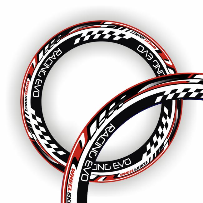 Wheelskinzz® "Racing EVO" Rot/Schwarz/Weiß