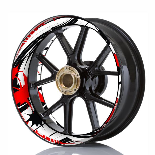 Wheelskinzz® STYLE Weiß/Schwarz/Rot