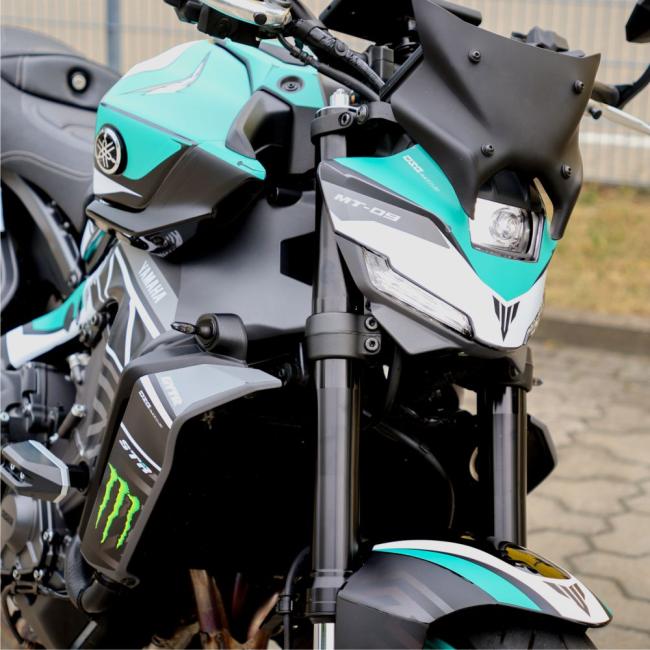 YAMAHA MT-09 (24 - _) "STR24" Turquoise - White Graphics Bikewrap