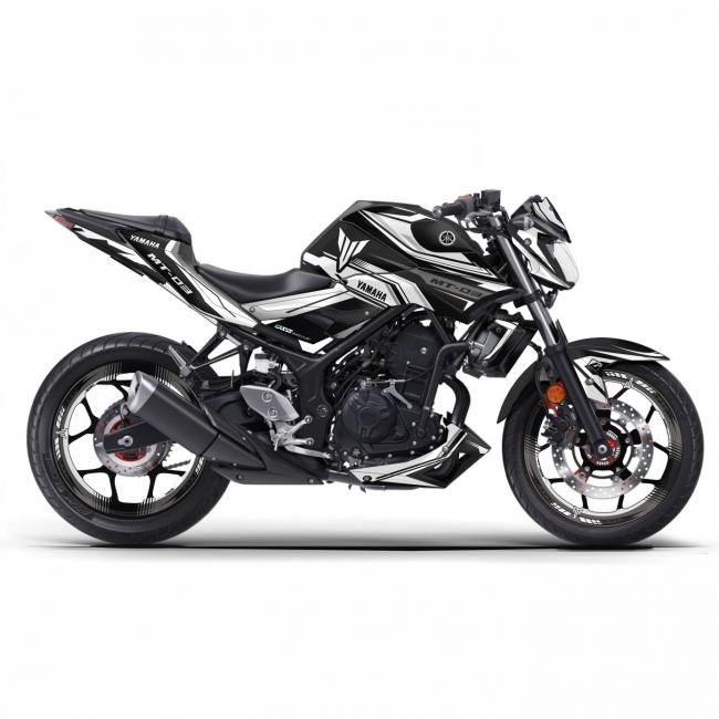 YAMAHA MT03 16 - "SPLT-Weiß" Dekor Stickerkit YAMAHA MT03 16 - "SPLT-Weiß" Dekor Stickerkit