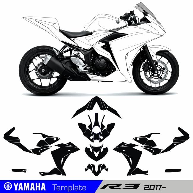 YAMAHA R3 Streetfairing 2017- Template Schnittvorlage Cutcontour