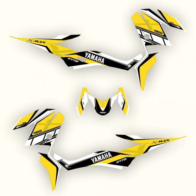 YAMAHA Xmax 2017 - 2022 "RACE Retro" Yellow Graphics