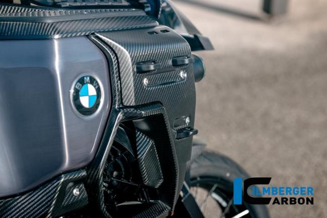 Wasserkühlerabdeckung rechts mit Löchern für den Kofferhalter Carbon matt R 1300 GS Adventure