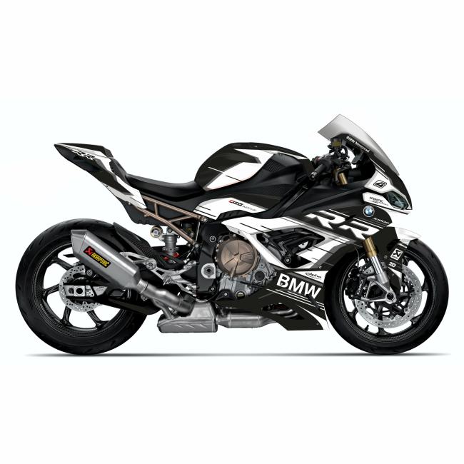 BMW S1000RR (19-22) K67 Dekor Stickerkit "RACESTP" Schwarz/Weiß