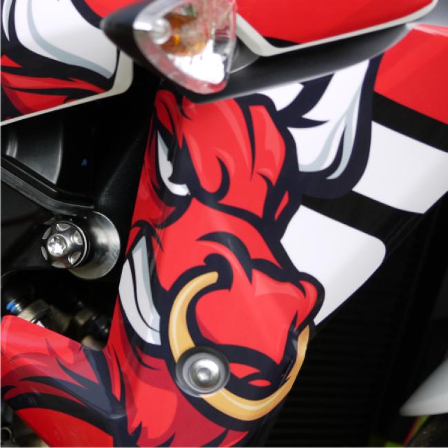 TRIUMPH Streettriple 13-17 Dekor Stickerkit "BULLS - Red"