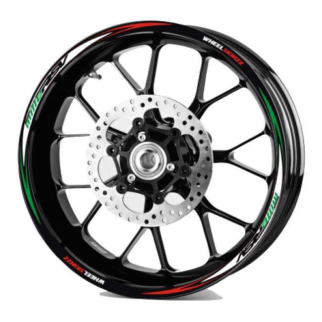 Aprilia RSV Mille - Tricolore Felgenrandaufkleber Felgenrandstreifen RACE-Style