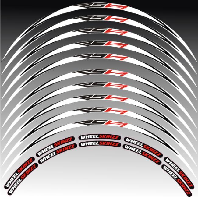 Aprilia RSV4 - Weiß Felgenrandaufkleber Felgenrandstreifen RACE-Style