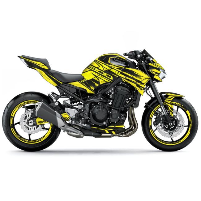 Motorradaufkleber / Bikedekore / Wheelskinzz - Kawasaki Z900 "ZTYLE Fluo Colors" Bj 2020 / 2021 Motorcycle Dekor Graphics