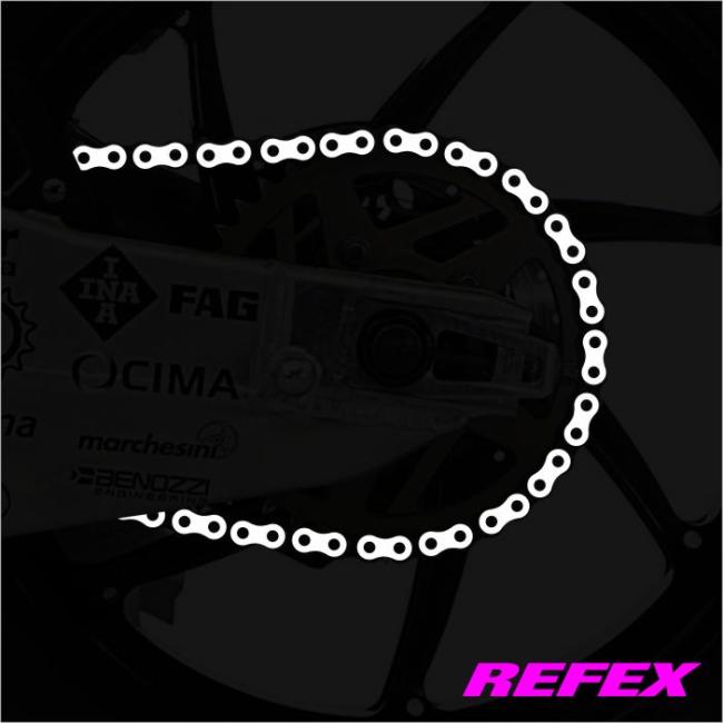 Kettenaufkleber Chainskinzz® reflektierend Weiß