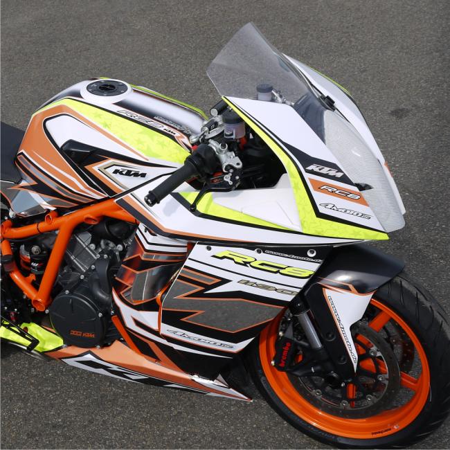 KTM RC8 1190 08-15 Dekor Stickerkit Neon-Gelb & Chrom