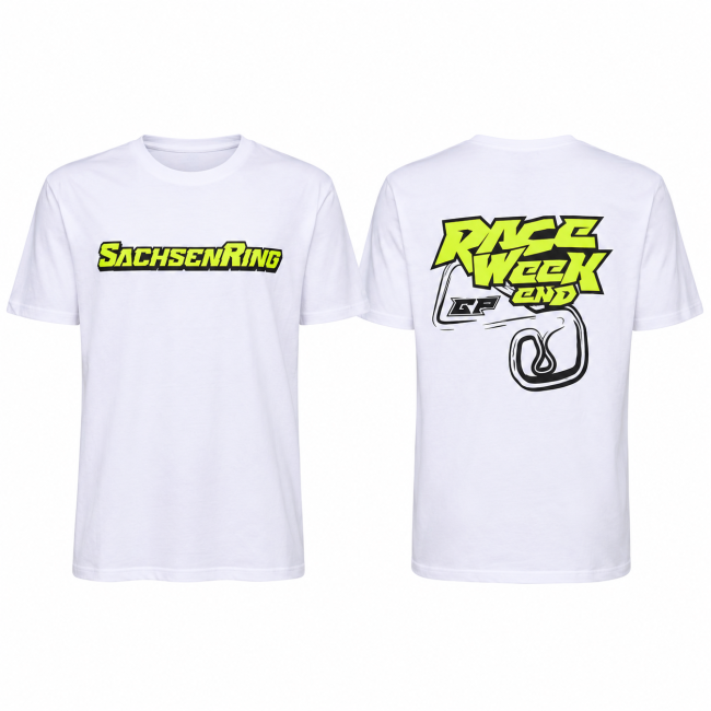 Sachsenring Race Weekend T-Shirt – Men – White/Neon