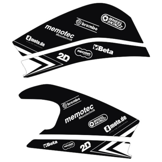 BMW S1000RR (09-18) Schwingenaufkleber Dekor - Schwarz | Weiß