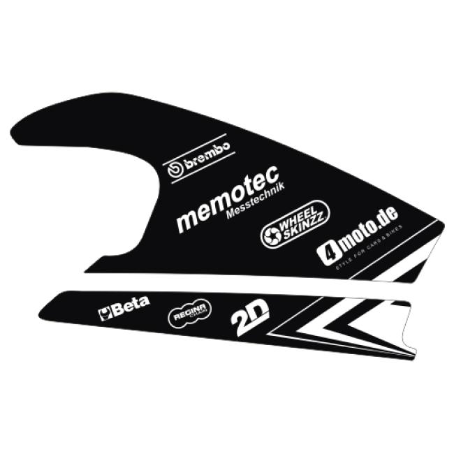 BMW S1000RR (09-18) Schwingenaufkleber Dekor - Schwarz | Weiß