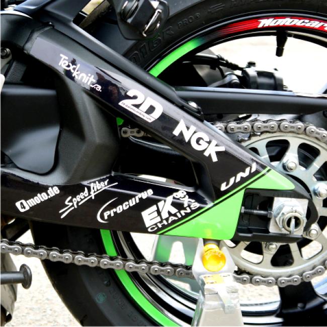 Schwingenaufkleber Dekor Kawasaki ZX10R Bj 2011-2015 Grün