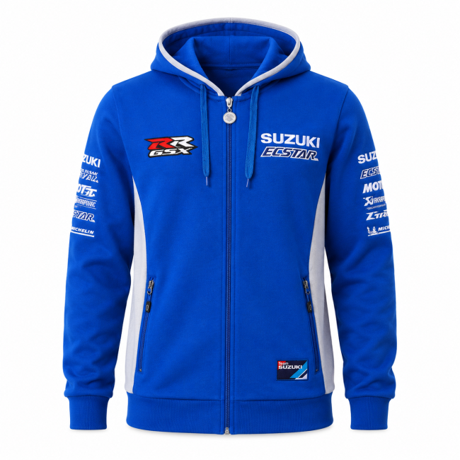 Suzuki Ecstar Team Hoodie – Blue/Grey