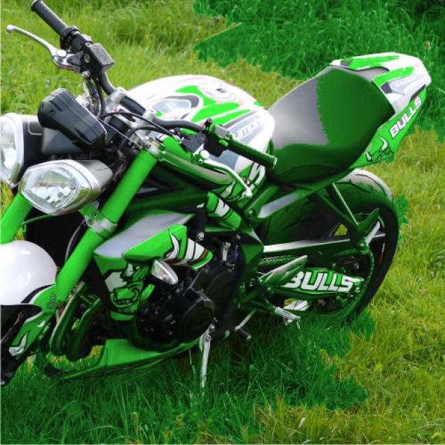 TRIUMPH Streettriple 13-17 Dekor Stickerkit "BULLS - Green"