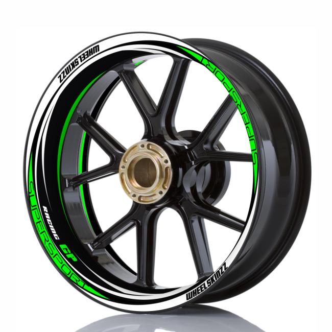Wheelskinzz® "Racing GP" Black/White/Green