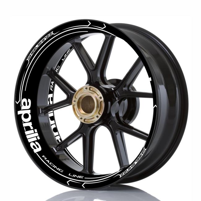 Wheelskinzz® aprilia "Racing Line" Black/White