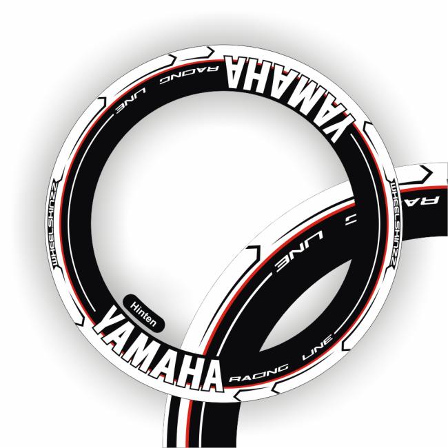 Wheelskinzz® YAMAHA "Racing Line" White/Black/Red