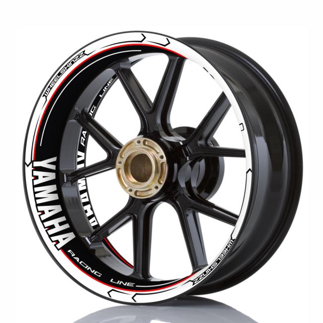 Wheelskinzz® YAMAHA "Racing Line" White/Black/Red