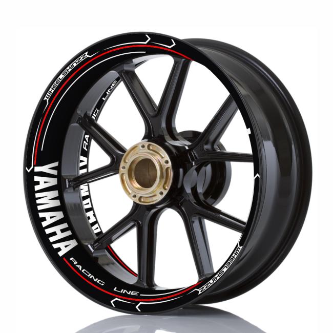 Wheelskinzz® YAMAHA "Racing Line" Schwarz/Weiß/Rot