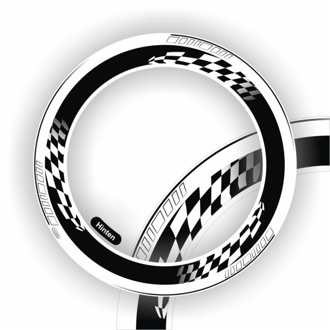 Wheelskinzz® "RACE FLAG" White