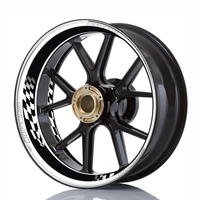 Wheelskinzz® "RACE FLAG" White