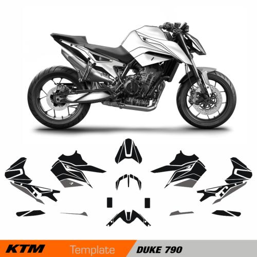 KTM Duke 790 (17-19) Template Schnittvorlage Cutcontour